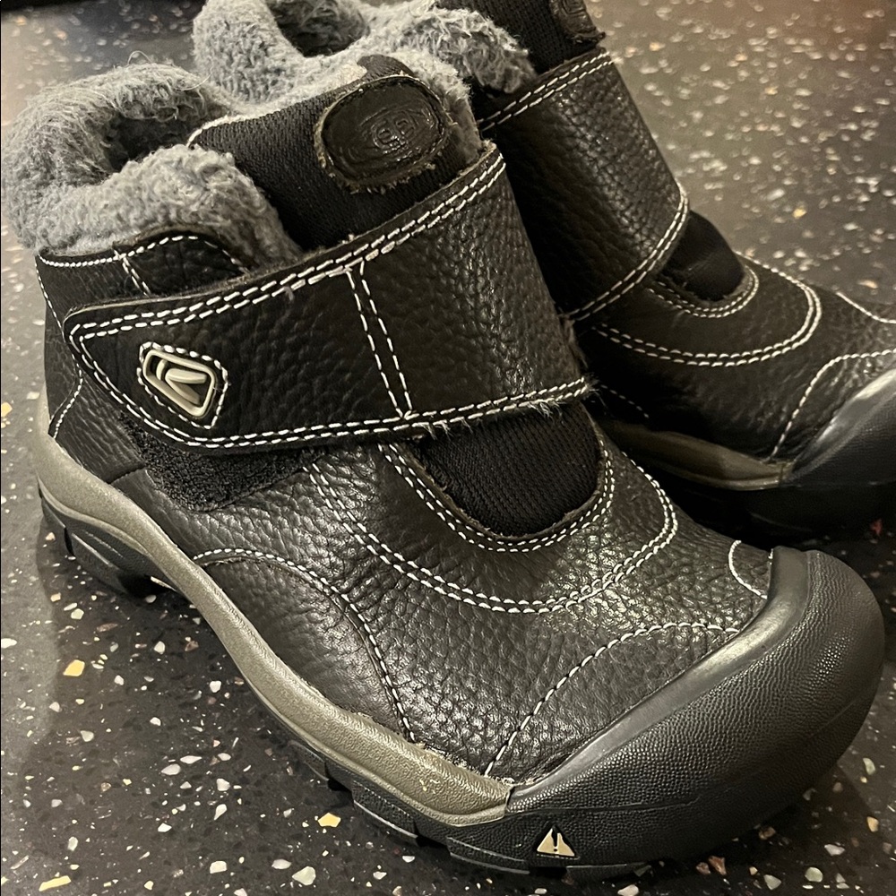 Keen Black Kids Boots with Gray Accents